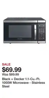 Black + Decker 1.1-Cu.-Ft. 1000W Microwave - Stainless Steel