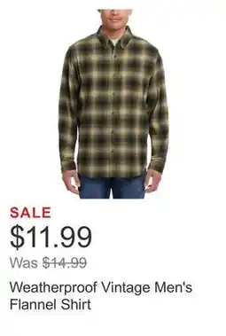 Costco Weatherproof Vintage Men's Flannel Shirt offer