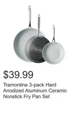 Costco Tramontina 3-pack Hard Anodized Aluminum Ceramic Nonstick Fry Pan Set offer