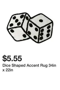 Five Below Dice Shaped Accent Rug 34in x 22in offer