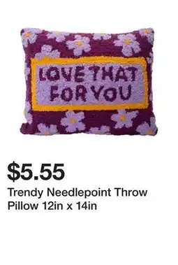 Five Below Trendy Needlepoint Throw Pillow 12in x 14in offer