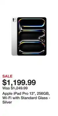 BJ’s Apple iPad Pro 13, 256GB, Wi-Fi with Standard Glass - Silver offer