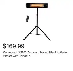 Costco Kenmore 1500W Carbon Infrared Electric Patio Heater with Tripod & Remote offer
