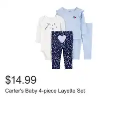 Costco Carter's Baby 4-piece Layette Set offer