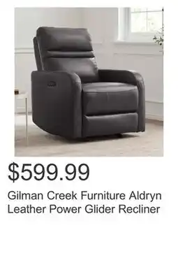 Costco Gilman Creek Furniture Aldryn Leather Power Glider Recliner offer