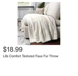 Costco Life Comfort Textured Faux Fur Throw offer