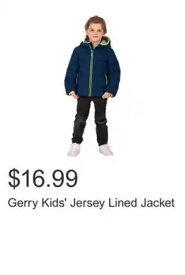 Costco Gerry Kids' Jersey Lined Jacket offer