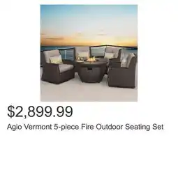 Costco Agio Vermont 5-piece Fire Outdoor Seating Set offer