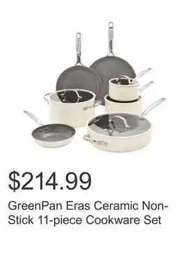 Costco GreenPan Eras Ceramic Non-Stick 11-piece Cookware Set offer