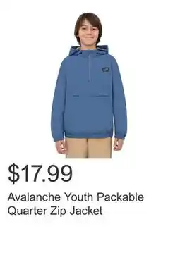 Costco Avalanche Youth Packable Quarter Zip Jacket offer