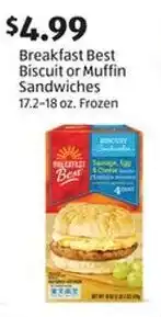 Aldi Breakfast Best Biscuit or Muffin Sandwiches offer
