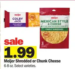 Meijer Meijer Shredded or Chunk Cheese offer