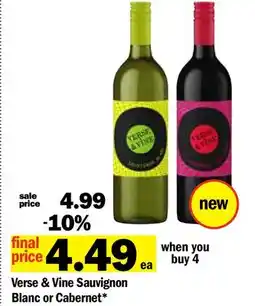Meijer Verse & Vine Sauvignon Blanc or Cabernet offer