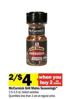 Meijer McCormick Grill Mates Seasonings offer