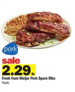 Meijer Fresh from Meijer Pork Spare Ribs offer