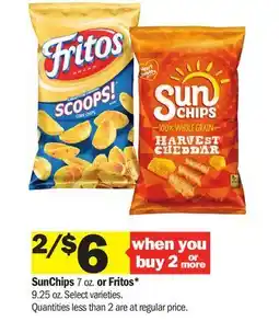 Meijer SunChips 7 oz. or Fritos* 9.25 oz offer