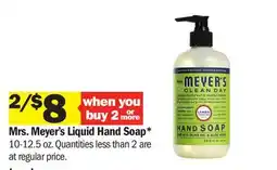 Meijer Mrs. Meyer's Liquid Hand Soap offer