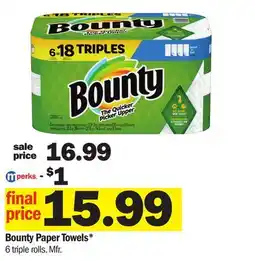 Meijer Bounty Paper Towels offer