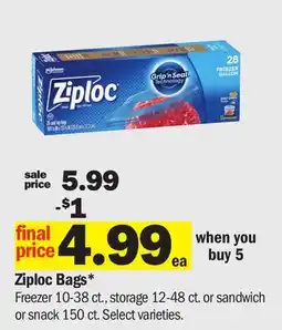 Meijer Ziploc Bags offer