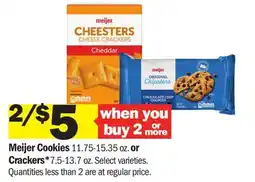 Meijer Meijer Cookies 11.75-15.35 oz. or Crackers 7.5-13.7 oz offer