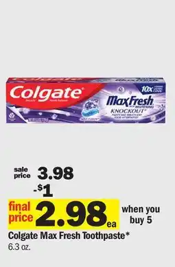 Meijer Colgate Max Fresh Toothpaste offer