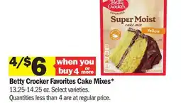 Meijer Betty Crocker Favorites Cake Mixes offer
