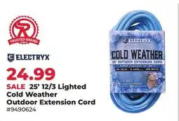 Runnings ELECTRYX 25' 12/3 Lighted Cold Weather Outdoor Extension Cord offer