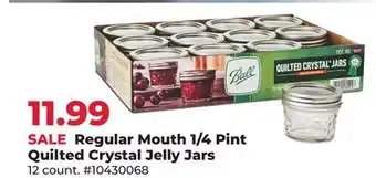 Runnings Regular Mouth 1/4 Pint Quilted Crystal Jelly Jars offer
