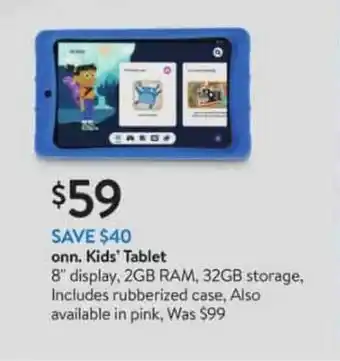 Walmart Onn. Kids' Tablet offer