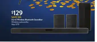 Walmart Lg 4.1 Wireless Bluetooth Soundbar offer