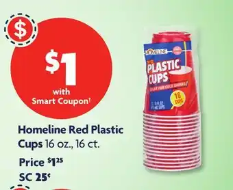 Family Dollar Homeline Red Plastic Cups offer