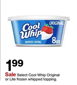Target Select Cool Whip Original or Lite frozen whipped topping offer