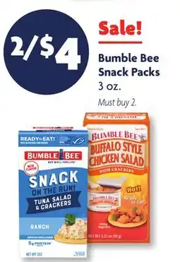 Family Dollar Bumble Bee Snack Packs offer