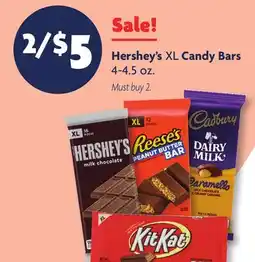 Family Dollar Hershey's XL Candy Bars offer