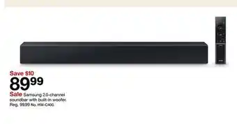 Target Samsung 2.0-channel Soundbar with Built-in Woofer offer