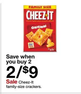 Target Cheez-It family-size crackers offer