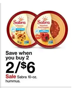 Target Sabra 10-oz. hummus offer