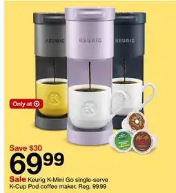 Target Keurig K-Mini Go single-serve K-Cup Pod coffee maker offer