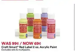 Michaels Craft Smart Red Label 2 oz. Acrylic paint offer