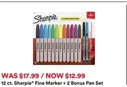 Michaels 12 ct. Sharpie Fine Marker + 2 Bonus pen Set offer
