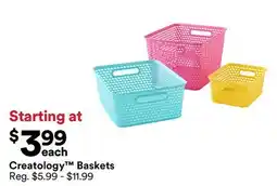 Michaels Creatology Baskets offer