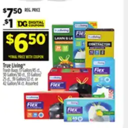 Dollar General True Living Trash Bags offer