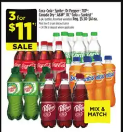 Dollar General Coca-Cola , Sprite , Dr Pepper , 7UP , Canada Dry , A & W , RC Cola or Sunkist 6 pk. bottles offer