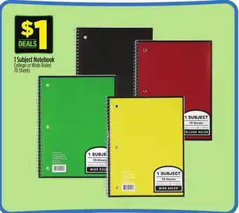 Dollar General 1 Subject Notebook offer