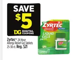 Dollar General Zyrtec 24 Hour Allergy Relief Gel Tablets offer