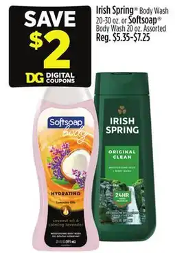 Dollar General Irish Spring Body Wash 20-30 oz. or Softsoap Body Wash 20 oz offer