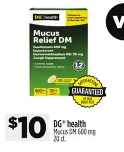 Dollar General DG health Mucus DM 600 mg offer