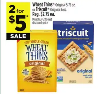 Dollar General Wheat Thins Original or Triscuit Original offer