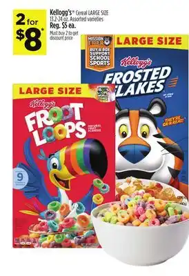 Dollar General Kellogg's Cereal LARGE SIZE offer
