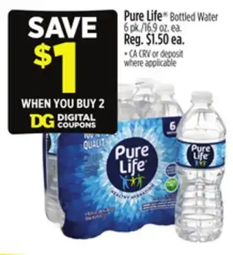 Dollar General Pure Life Bottled Water offer